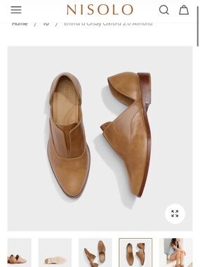 Nisolo Tan Leather Emma Orsay Oxford Flats